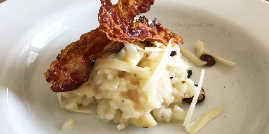 Risotto aux pommes et bacon